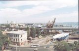 Widok na port towarowy w Odessie
